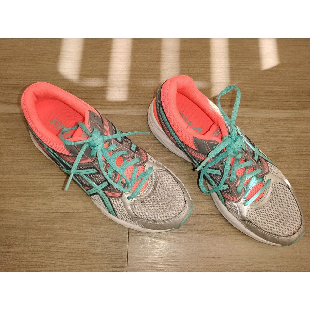 ASICS Women’s Running Shoes – Gray/Coral/Turquoise – Size 7.5(W)